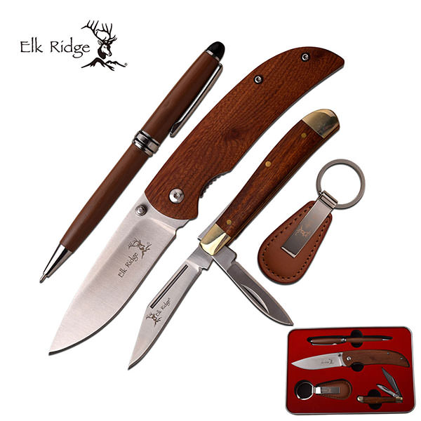 Elk Ridge Gift Set Folder, Trapper, Pen And Keyring - Tophatter's Army Products & Self Defense Collectible Weapons - Tophatter Daily Deals
